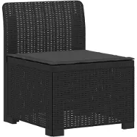 vidaXL 1-Sitzer Garten-Sofa mit Kissen Rattan-Look PP Anthrazit