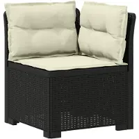vidaXL 6-Sitzer Garten Sofa mit Kissen Rattan Look PP Anthrazit