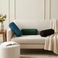 vidaXL Kissenbezug 2 pcs HEERLEN Dunkelgrün Ø 15 x 40 cm Samt
