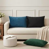 vidaXL Kissenbezug 2 pcs HEERLEN Blau 50 x 80 cm Samt