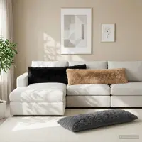 vidaXL Kissen mit Kissen HEERLEN Taupe 40 x 145 cm PV Fleece