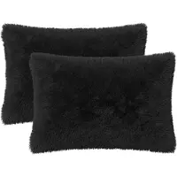 vidaXL Kissen mit Kissen HEERLEN 2 Stk. Schwarz PV Fleece
