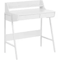Beliani Schreibtisch Weiß 73 x 48 cm 2 Schubladen mit erhöhter Ablage Industriell
