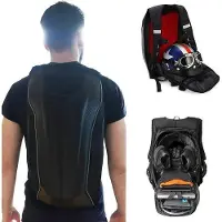 Famanu Motorrucksack wasserdicht mit Hartschale aus Kohlenstofffaser - 30 Liter - für Motorradfahrer - Reisen - Camping - Radfahren