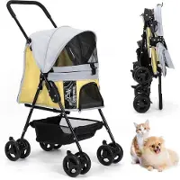 Famanu Haustierwagen für kleine Hunde und Katzen - leichtes Design ohne Reißverschluss - 360 Grad drehbare Räder