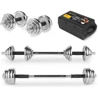Famanu 2 in 1 Gewichten Set für Gewichtheben - 20 kg Tragbare Halter mit Verbindungstange