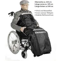 Famanu Rollstuhl-Hülle mit Fleece-Decke - Schwarz, warm und schützend