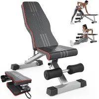 Famanu Fitnessbank Verstellbar - Inklappbar, 7-fach verstellbar, 300 kg