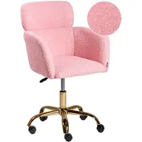 Beliani Bürostuhl Rosa Bouclé Höhenverstellbar Drehbar Modernes Design Homeoffice Schreibtischstuhl