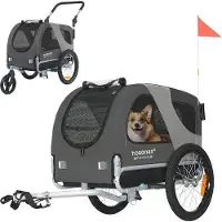 Famanu Hundeanhänger und Jogger 2-in-1 für kleine und mittelgroße Hunde - mit verstellbarer Sicherheitsleine und klappbarem Design