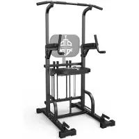 StarTech.com Power Tower Trainingsstation - Klimmzug und Dip Station - Belastbar bis 204 kg - Multifunktionales Home Gym - Krafttraining - Schwarz