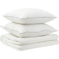 vidaXL Bettdecke und Kissen Set 3 stk. 220x260 cm Sommer 200 GSM Wolle