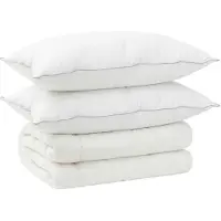 vidaXL Bettdecke und Kissen Set 3 stk. 200x240 cm 4 Jahreszeiten Wolle