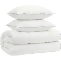 vidaXL Bettdecke und Kissen Set 3 stk. 155x220 cm 4 Jahreszeiten Wolle