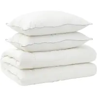 vidaXL Bettdecke und Kissen Set 3 stk. 200x240 cm 4 Jahreszeiten Wolle