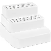 Tlily Verstellbare 3-Stufen-Katzentoilettenrampe mit Filterfunktion, Abnehmbarer Streuauffangvorrichtung, für Kleine und Ältere Katzen, Weiß