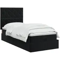 vidaXL Ottoman-Bett mit Matratze und LED Schwarz 80 x 200 cm Samt