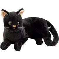Sonstiges Kuscheltier Katze Lebensecht 30cm Kurzhaar Plüschtier Schwarz