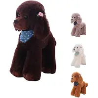 Sonstiges Kuscheltier Pudel Hund Stofftier mit Schal 23 cm Kaffee