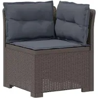 vidaXL 3-Sitzer Garten Sofa mit Kissen Rattan-Look PP Hellgrau