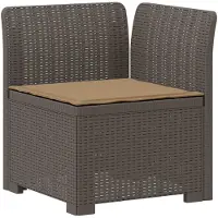 vidaXL 2-Sitzer Garten-Sofa mit Kissen Rattan-Look PP Hellgrau