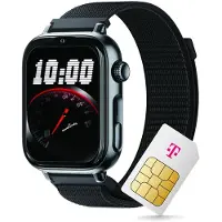 Savefamily Telekom SaveWatch Plus 2 Black Night, schwarze Kinder Smartwatch GPS, Kamera & SOS Knopf mit optionaler TelekomSIM-Karte