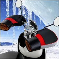 Markenlos Lenkerhandschuhe für Motorräder | Winterhandschuhe für Fahrräder | 1 Paar wasserdichte Thermo-Lenkerhandschuhe mit dickem Plüschfutter und reflektierenden Elementen