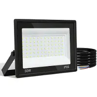 Eikuavons LED Strahler Außen 50W, IP66 LED Fluter 120°, Warmweiß 3000K, 1m Kabel ohne Stecker, 2er Set