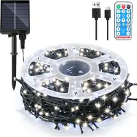 Vigevee LED Solar Lichterkette 30 m 300 LEDs mit 8 Modi Solarlampe für Außen & Innen Garten Party & Weihnachtsdeko Outdoor Beleuchtung Deko, Kaltweiß