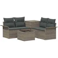 vidaXL Sofa Set 6 stk. 4-Sitzanzahl Grau und Dunkelgrau