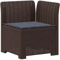 vidaXL 4-Sitzer Gartensofa mit Kissen Rattan Look PP Braun