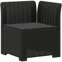 vidaXL 3-Sitzer Garten Sofa mit Kissen Rattan-Look PP Anthrazit