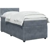 vidaXL Boxspringbett mit Matratze Dunkelgrau 100 x 200 cm Samt