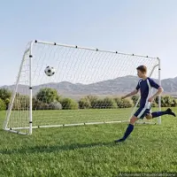 Vevor Fußballtor 3,7 x 1,8 m Tragbares Soccertor mit Eisenrohrrahmen Weiß