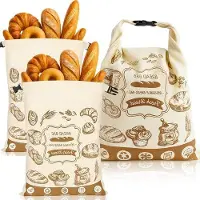 OEM Brotbeutel mit TPU-Beschichtung, 2er-Set, 40 x 31,5 cm – Baumwoll-Aufbewahrungsbeutel mit Verschlussclip für frisches Brot, n und den täglichen Gebrauch