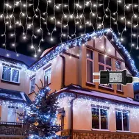 Eikuavons 600 LED Eiszapfen Lichterkette 15m Kaltweiß, 8 Lichteffekte mit Speicherfunktion, Weihnachtsbeleuchtung Weihnachtsdeko für Fenster und Party