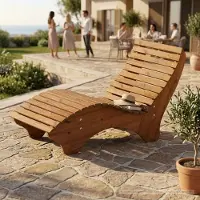 TUGA-Holztech Holzliege Wellenliege "Ruhe-Vroni" (Thermoholz) Breite 100cm Waldsofa