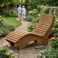 TUGA-Holztech Holzliege Wellenliege "Ruhe-Vroni" (Thermoholz) Breite 90cm Waldsofa