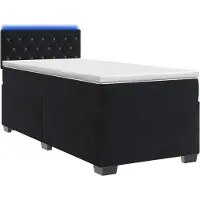 Syfax Boxspringbett mit Matratze und LED Schwarz 80 x 200 cm Samt