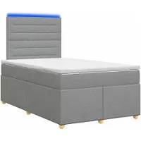 vidaXL Boxspringbett mit Matratze Hellgrau 120 x 200 cm Stoff