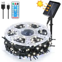 Eikuavons LED Solar Lichterkette 30 m 300 LEDs mit 8 Modi Solarlampe für Außen & Innen Garten Party & Weihnachtsdeko Outdoor Beleuchtung Deko, Kaltweiß