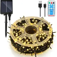 Eikuavons LED Solar Lichterkette 30 m 300 LEDs mit 8 Modi Solarlampe für Außen & Innen Garten Party & Weihnachtsdeko Outdoor Beleuchtung Deko, Warmweiß