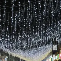 Eikuavons Lichterketten Eisregen 200 LED Kaltweiß, 5 m Lichtervorhang, 31 V, IP44, 8 Modi mit Memory für Weihnachten