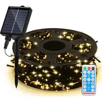 Eikuavons 50 m LED Solar Lichterkette 500 LEDs Innen Außen Beleuchtung mit 8 Modi für Outdoor Garten Balkon Party Weihnachten Deko, Warmweiß