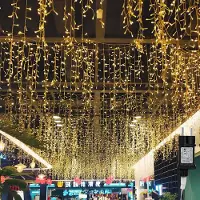 Peviasot Lichterketten Eisregen 600 LED Warmweiß, 15 m Lichtervorhang, 31 V, IP44, 8 Modi mit Memory für Weihnachten