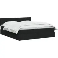vidaXL LED-Speicherbett mit Matratze Schwarz 180 x 200 cm Stoff