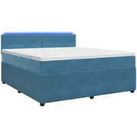 Syfax Boxspringbett mit Matratze mit Kopfteil Blau 180 x 200 cm Samt