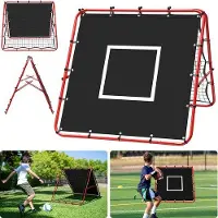 OEM Fußball Rückkopfnetz doppelt 120 x 120 cm mit 420D Tuch, verstellbar und für Anfänger und Fortgeschrittene geeignet