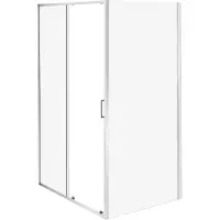 Beliani Duschkabine Silber Hartglas u. Aluminiumprofile 90x120 cm Rechteckig 190 cm Hoch mit Schiebetür Einzeltür Klarglas Modern Duschabtrennung