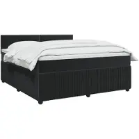 vidaXL Boxspringbett mit Matratze Schwarz 160 x 200 cm Samt